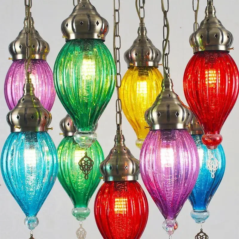 Turkey Ethnic Pendant Lamp Vintage Hanging Ceiling Light for Hotel Cafe Bar Romantic Living Room Balcony Stair Lighting