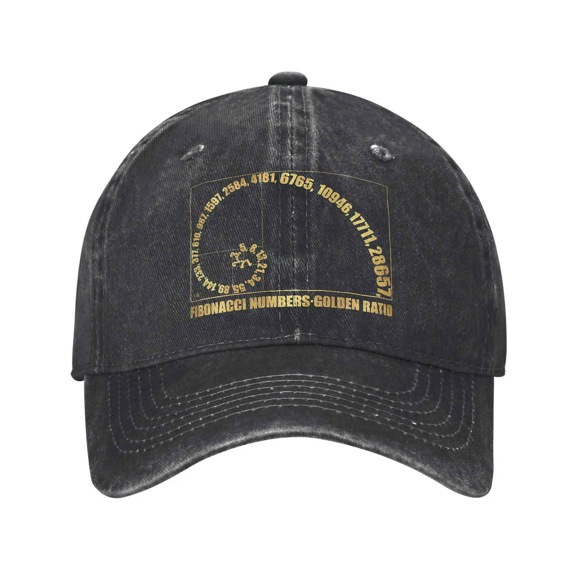 Fibonacci Golden Ratio Baseball Cap Retro Distressed Washed Geek Math Headwear Unisex Style Outdoor Summer Adjustable Caps Hat