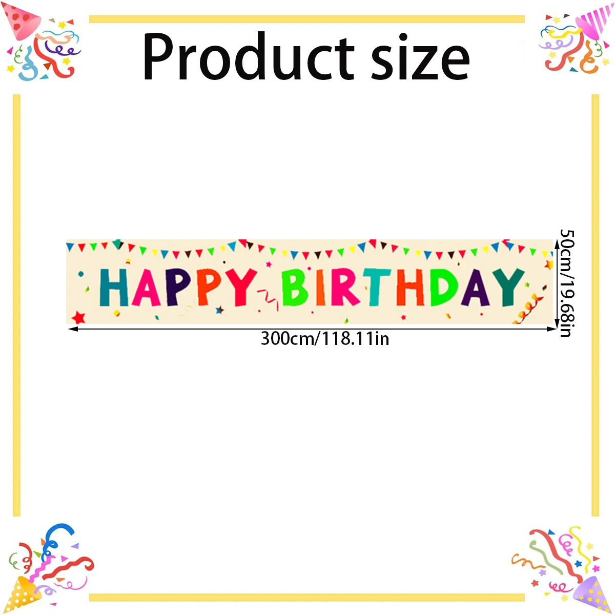 1Pc Happy Birthday Banner decorazioni colorate per feste di compleanno Yard Sign sfondo per Baby Shower forniture per interni ed esterni