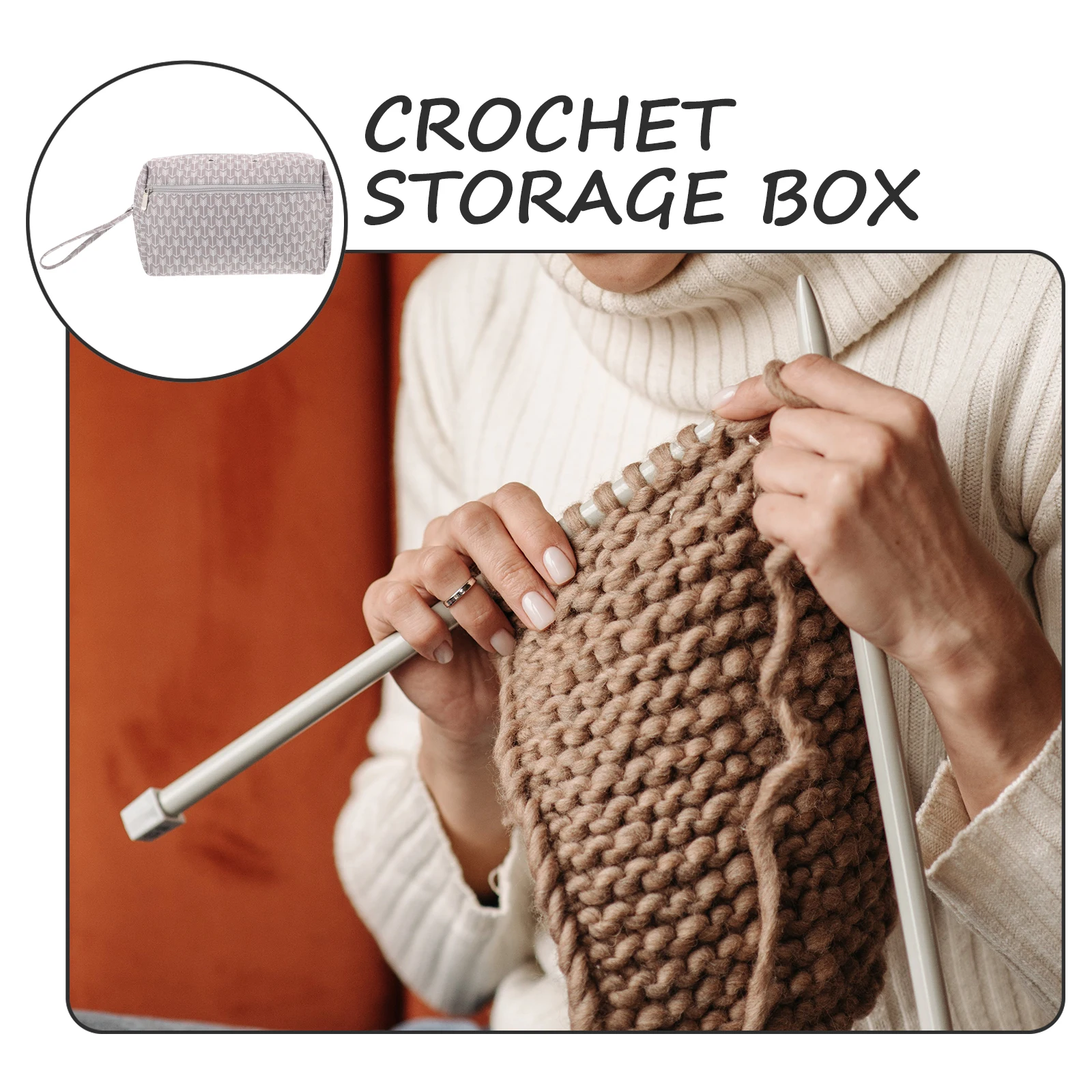 

Crochet Tool Bag Durable Knitting Organizer Sewing Case Cross Stitch Tote Yarn Craft Knitting Storage Container