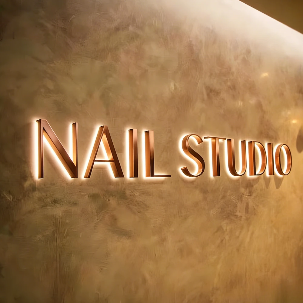 

Custom 3D Luxury LED Luminous Letters | Acrylic & Metal Commercial Wall Signboard for Bar Store Business Logo Advertising Decor