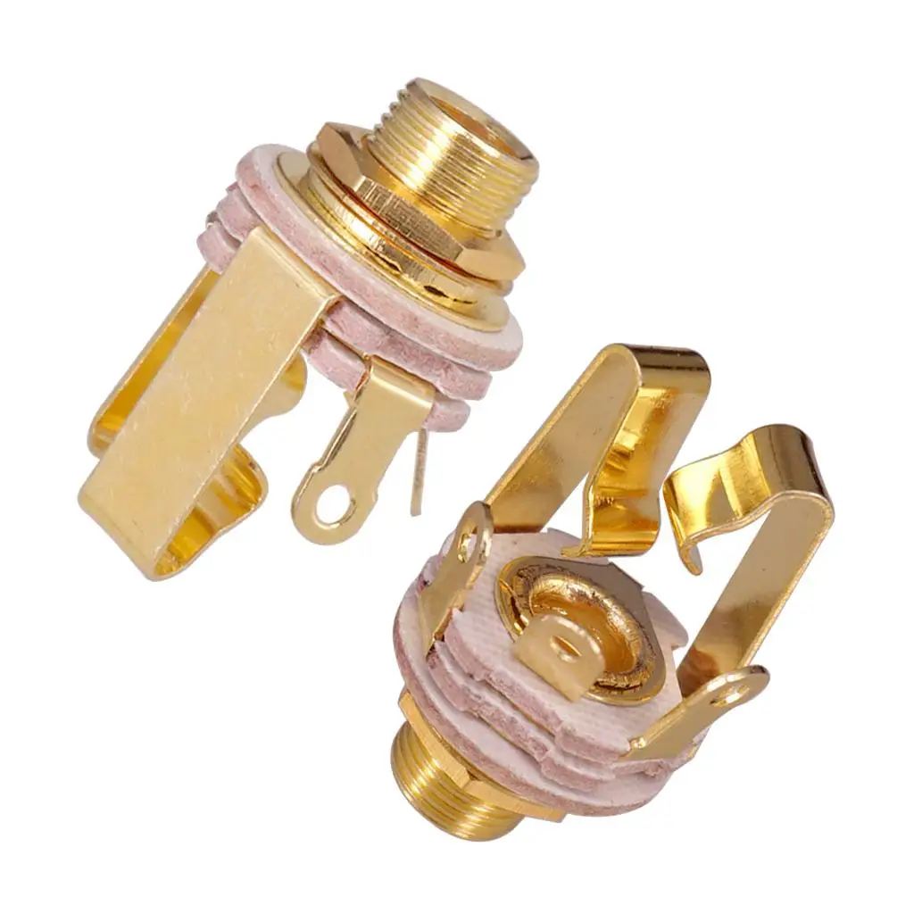 Вилка электрического бас-звукоснимателя 6,35 мм, моно латунный входной гитарный разъем, аксессуар для электрогитары и бас-гитары