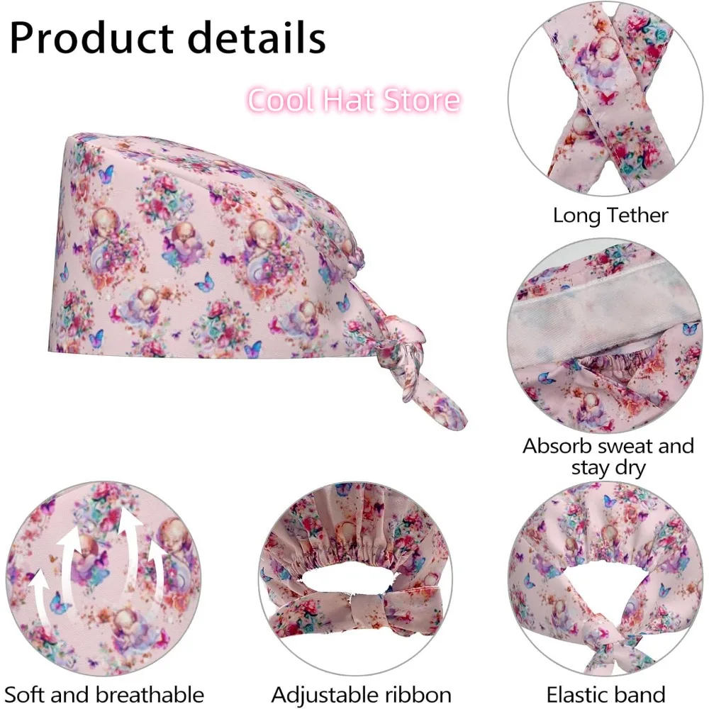 1pc Adjustable Nurse Cap with Sweatband & Built-In Absorbent Towels - Lightweight Quick-Dry Scrub Hat, Headgear for Wom