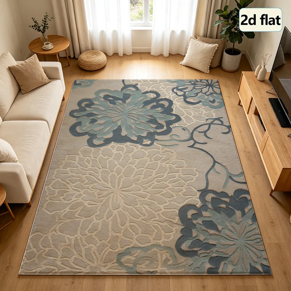 1-Piece Floral Pattern Carpet, Soft and Comfortable, Easy to Maintain, Machine Washable, Indoor Rug, Suitable for Placing under a Table, Suitable for Farmhouse-Style Home Decor, Suitable for Living Room, Bedroom, Dining Room, Entryway, Hallway, Home Decor.