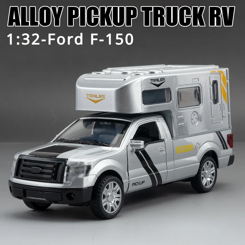 

1:32 внедорожник Ford F-150, грузовик, литье под давлением, Игрушечная модель автомобиля со звуком и фотографией, детская игрушка, коллекционные предметы, подарок на день рождения