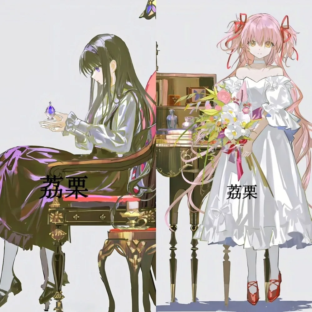 Puella Magi Madoka Magica أكريليك حامل الشكل Kaname Madoka Akemi Homura أنيمي الأجهزة الطرفية لطيف الكرتون سطح المكتب حلية جديدة