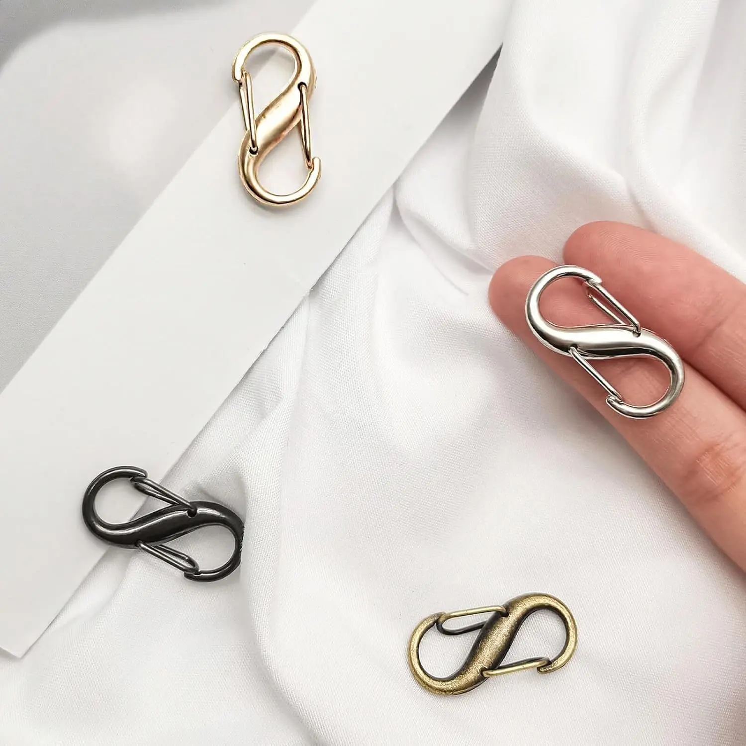 5pcs Adjustable Metal Buckles for Chain Strap, Chain Shortener Strap Clasps for DIY Chain Link Connector