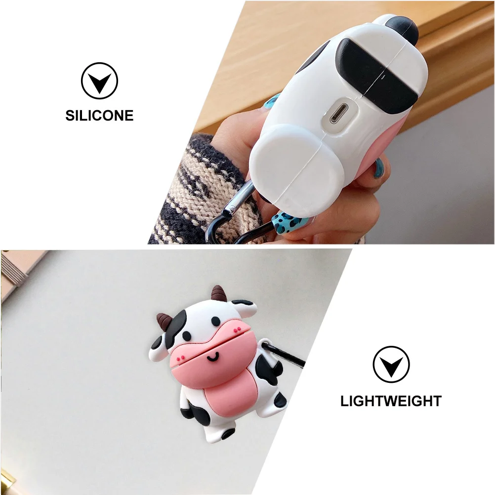 

Cow Shape Silicone Wireless Headphone Cover For Dustproof Shockproof Earphone Case Portable Headset Shell Cartoon