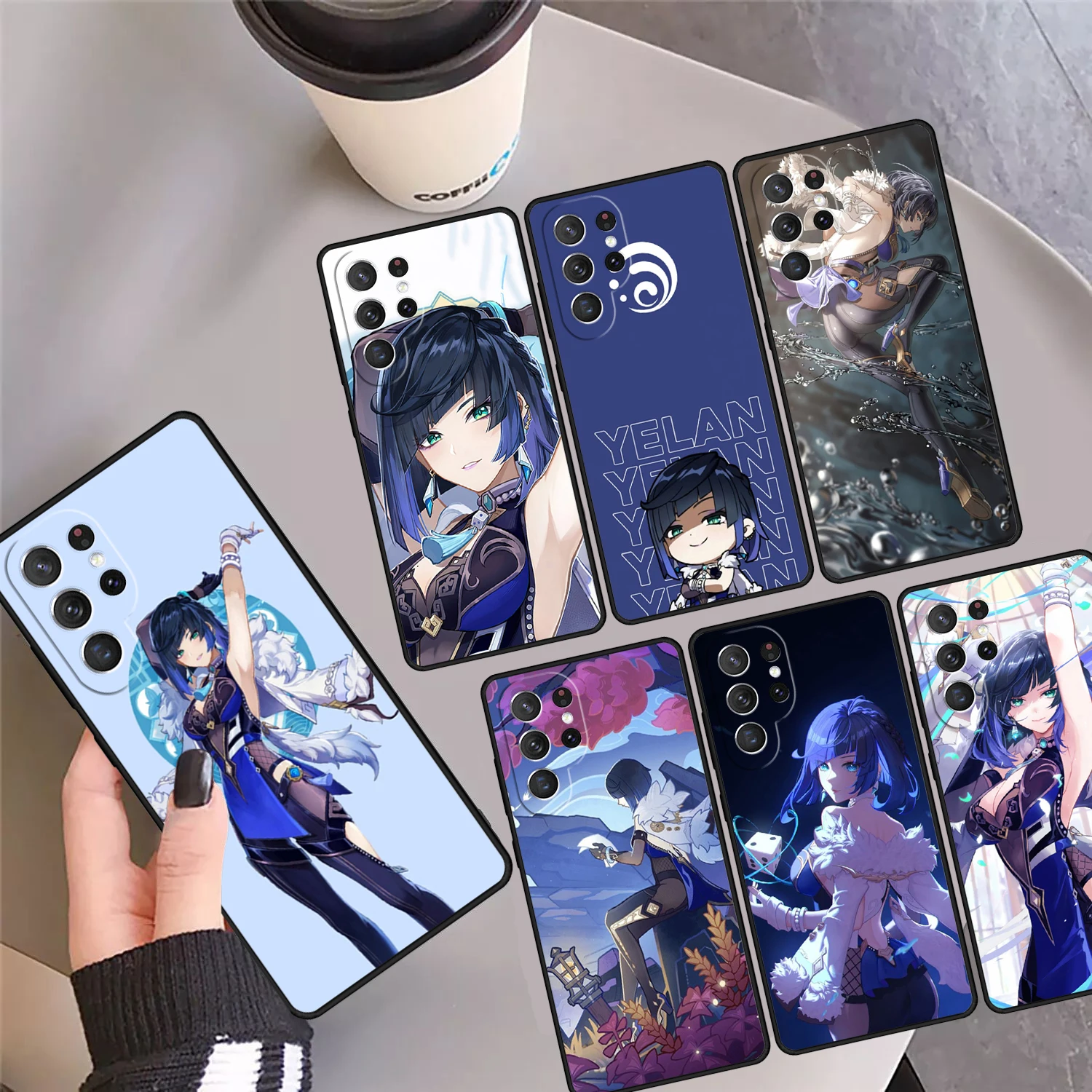 

Чехол Yelan Genshin Impact для телефона Samsung Galaxy S24 S25 Ultra S23 S22 Plus S21fe Lite S20 Note 10 20 Pro