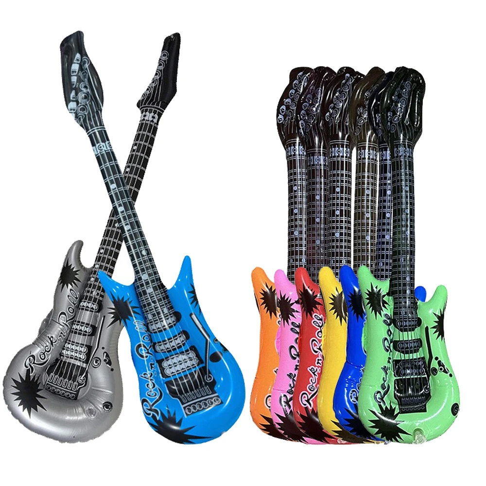 

16 Inch Inflatable Guitar Party Balloons Children's Birthday Party Decoration PVC Guitar Balloon Rock Toys Karaoke Party Decors