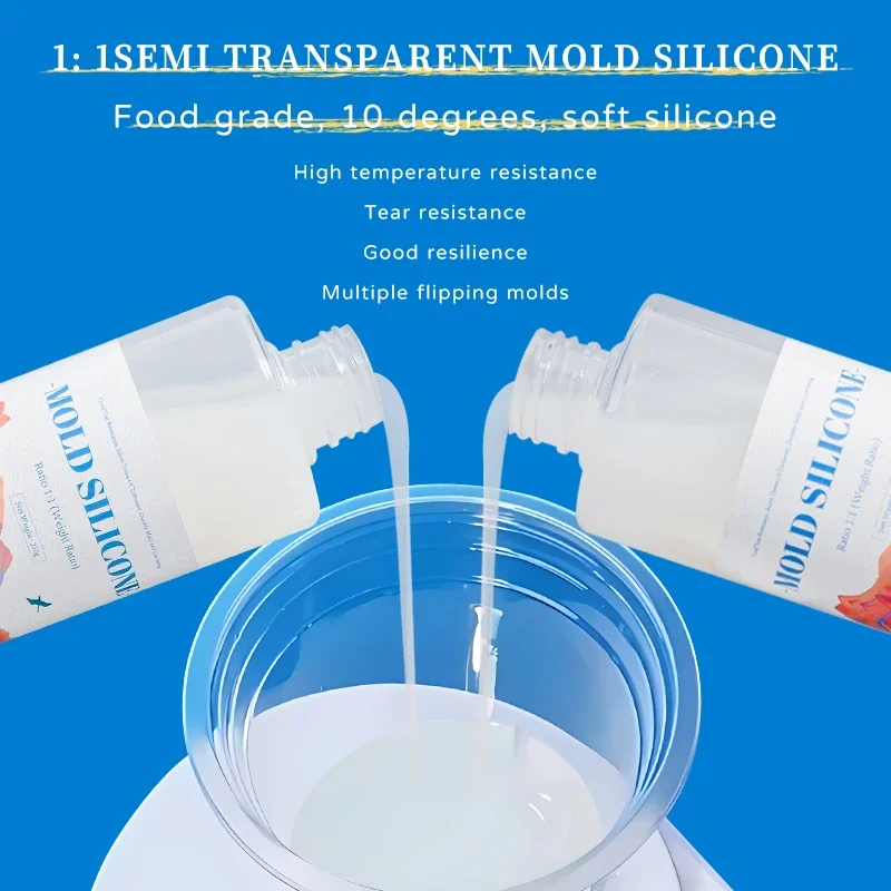 DIY Silicone Mold Making AB 1:1 Liquid Rubber Silicona Liquida Para Mold Fast Curing Mold Making Silicone Kit Cured 200g 500g