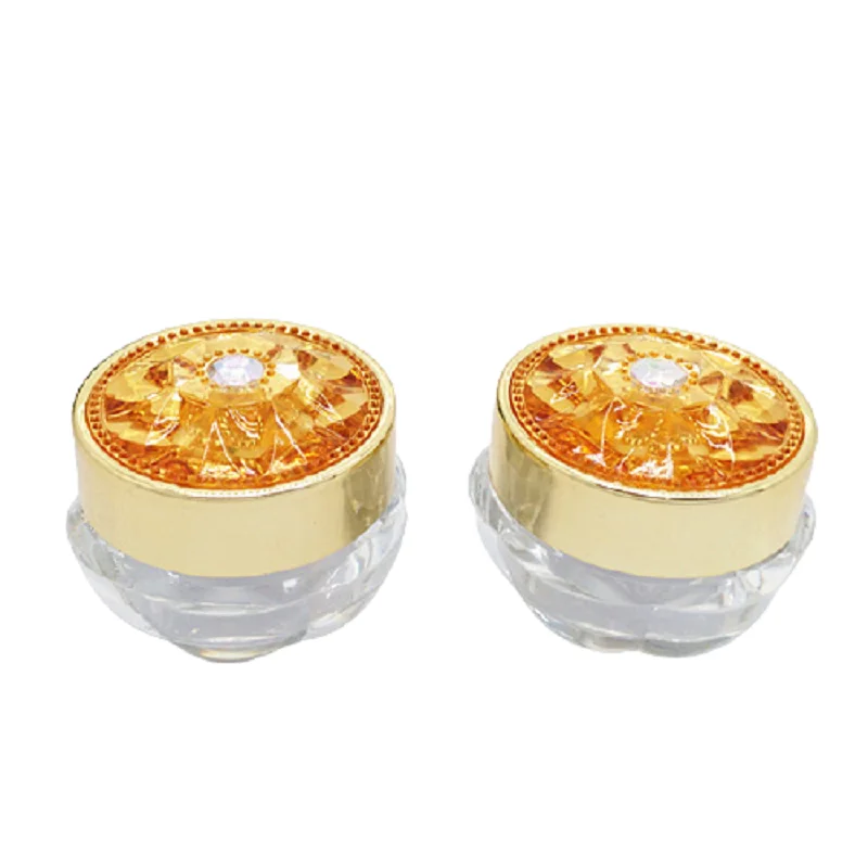 

25pcs Empty Face Cream Jar 5g 10g Gold Flower Shape Luxury Plastic Jar Sample Vials Cosmetic Eye Cream Refillable Bottles