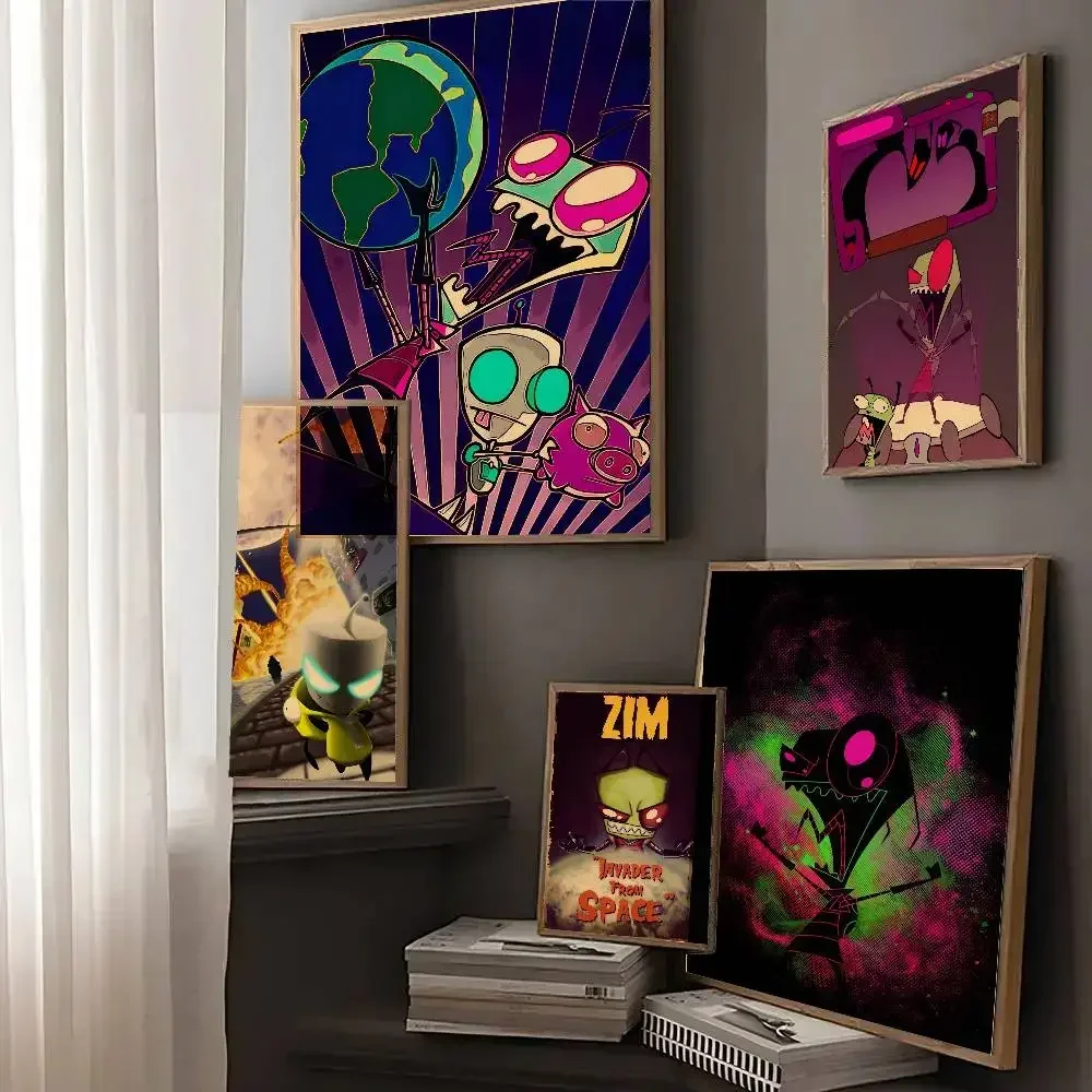 I-invader Zim Painting Calligraphy Cotton Canvas Wall Art Poster Quality Decor Painting For Living Room Home Decor