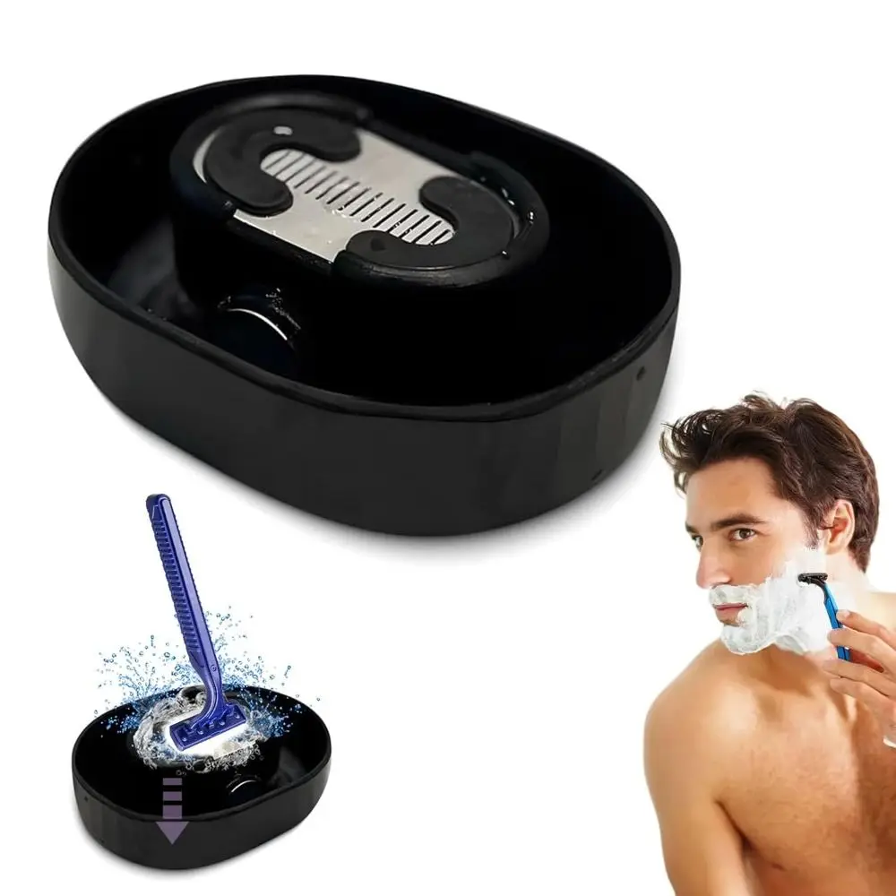 for Most Head Razors Razor Rinser Cleaner Save Water Efficiently Shaving Razor Rinser No Batteries Plastic Shaver Rinse Stand