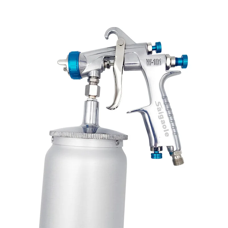 W-101G/S Polished Pot Paint Gun, Pneumatic High Atomization Topcoat Spray Gun, Special Spray Gun for Automobile Tools