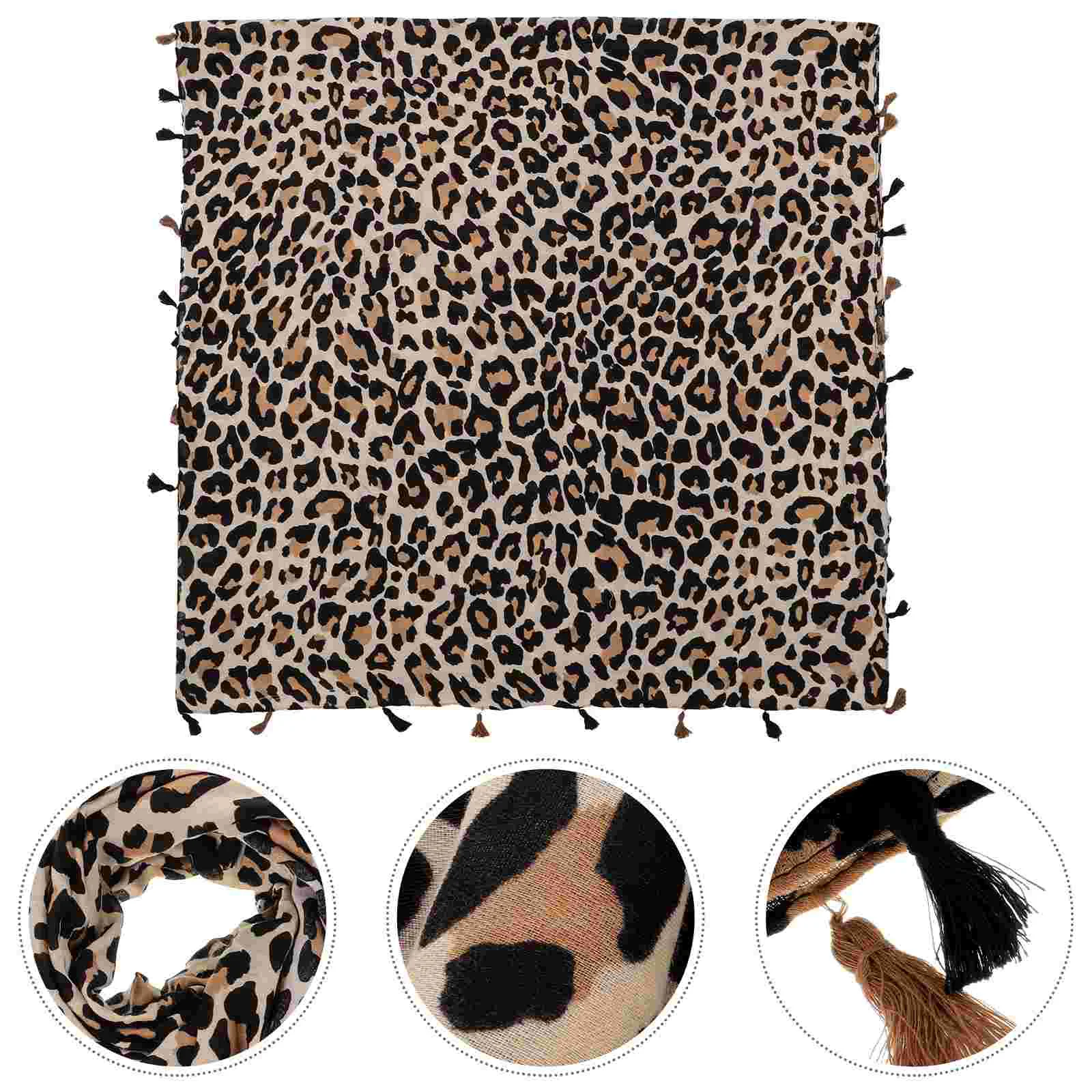 

Women Long Style Scarf Dual Cotton Shawl Gift Leopard Scarf Beige women scarf women cotton scarf women leopard scarf
