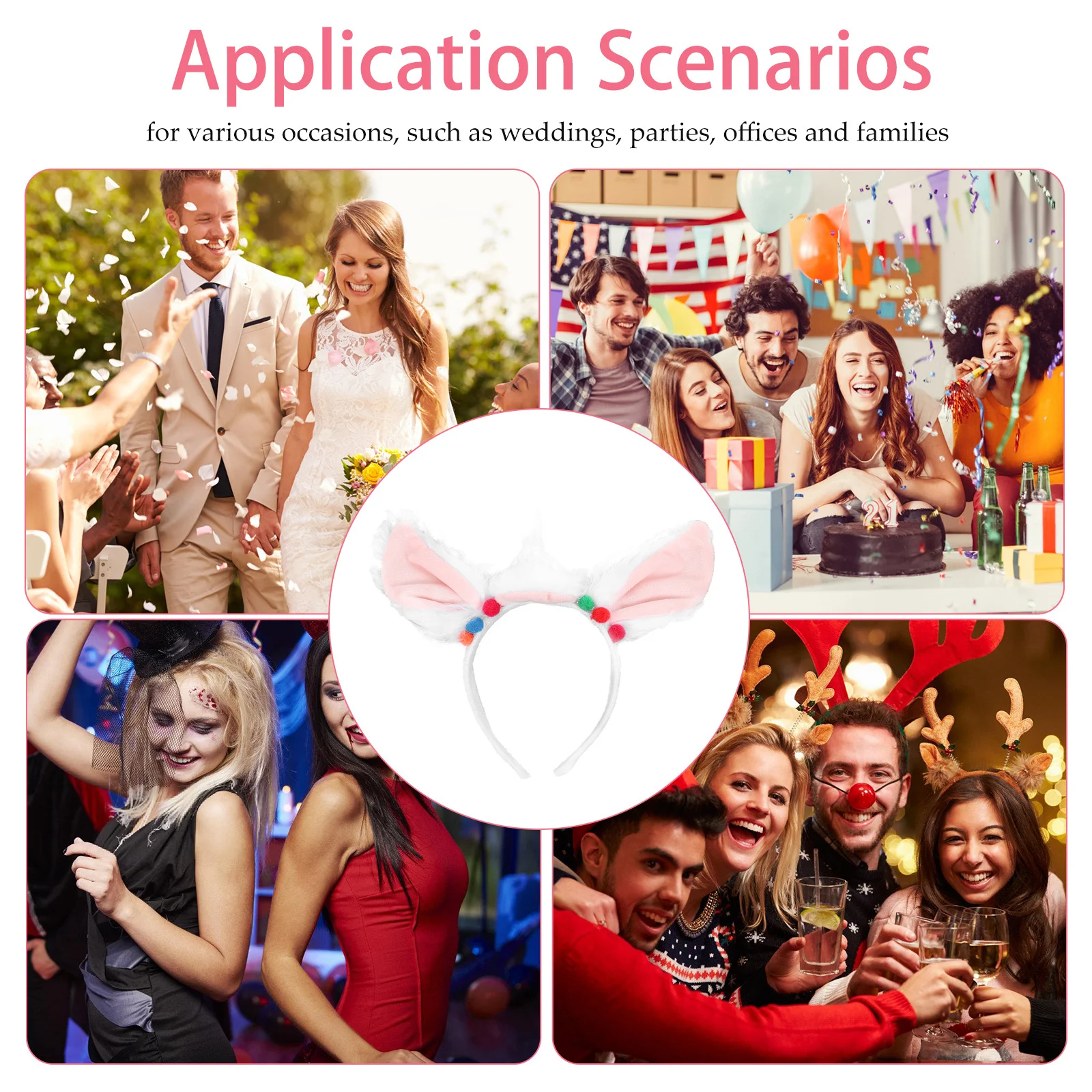 

Alpaca Headband Realistic Animal Ears For Cosplay Halloween Party Costume Accessories Women Hair Styling Tools