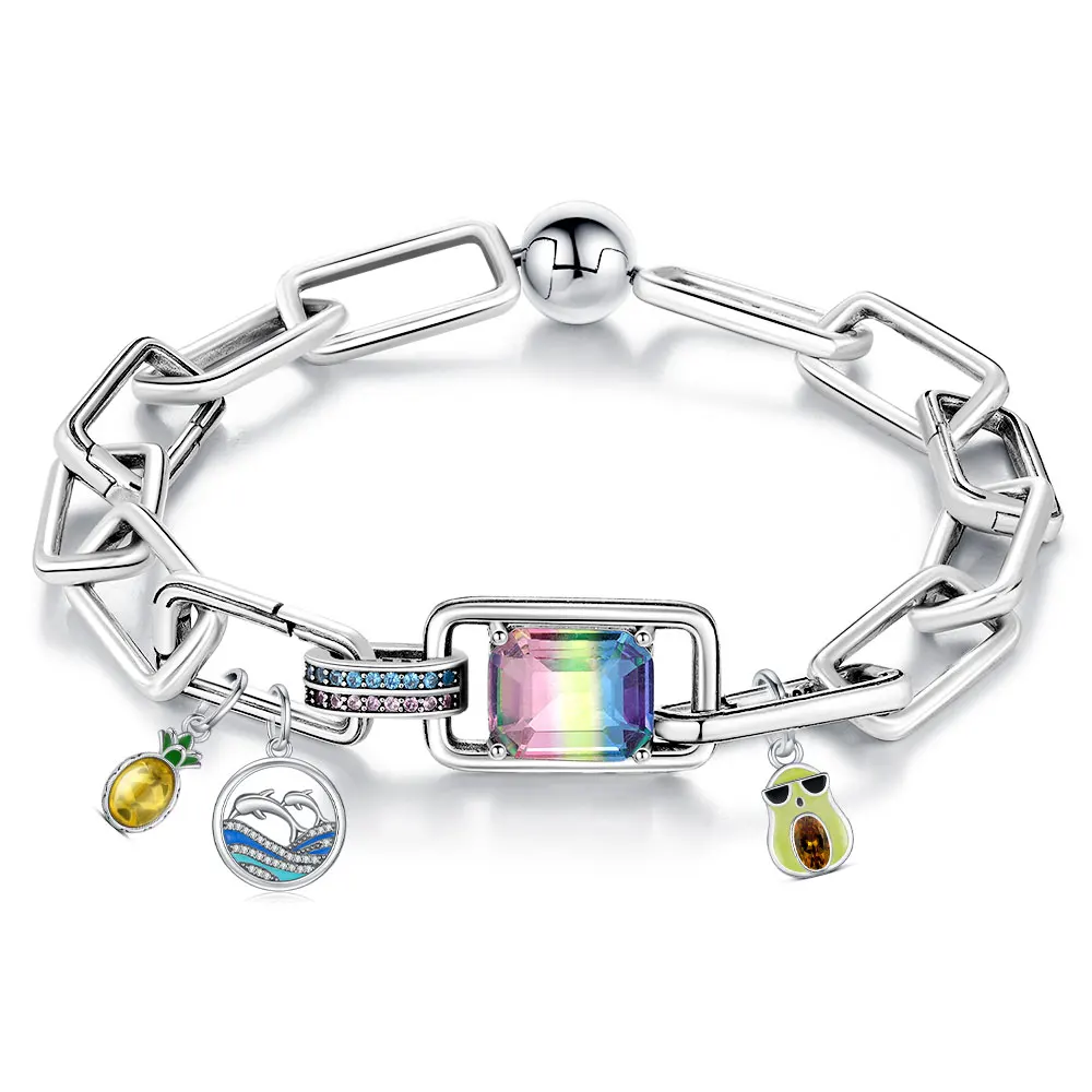 2025 뜨거운 925 스털링 실버 팔찌 맞는 매력 여성을위한 Diy 패션 쥬얼리 매일 착용 우아한 팔찌 발렌타인 데이 선물