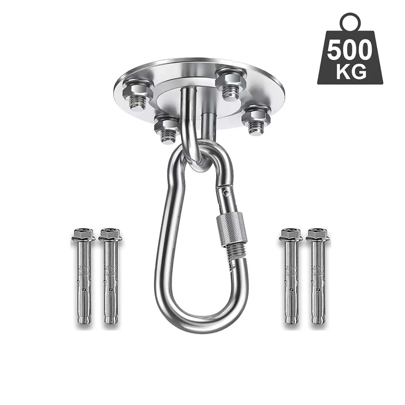 304 Stainless Steel Heavy Duty Hanging Kit Hammock Ceiling Wall Mount Fixed Device Anchor for Aerial Yoga Hammock Swing Chair