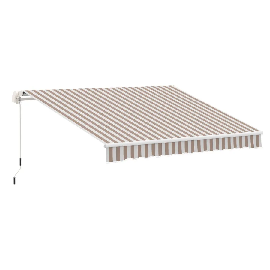 

Навес-тент для патио 12' x 8' с ручным приводом, выдвижной, солнцезащитный, для террасы, патио, двора, бежевый
