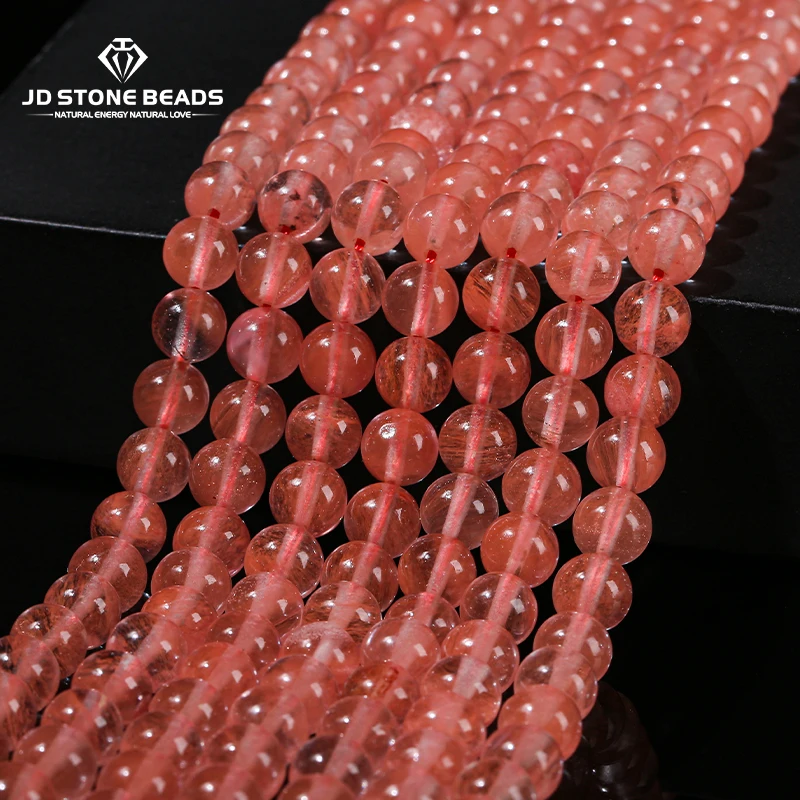 4 6 8 10mm Synthetic Red Crystal Round Beads Smooth Loose Spacer Bead For Jewelry Making Diy Necklace Bracelet Accessory