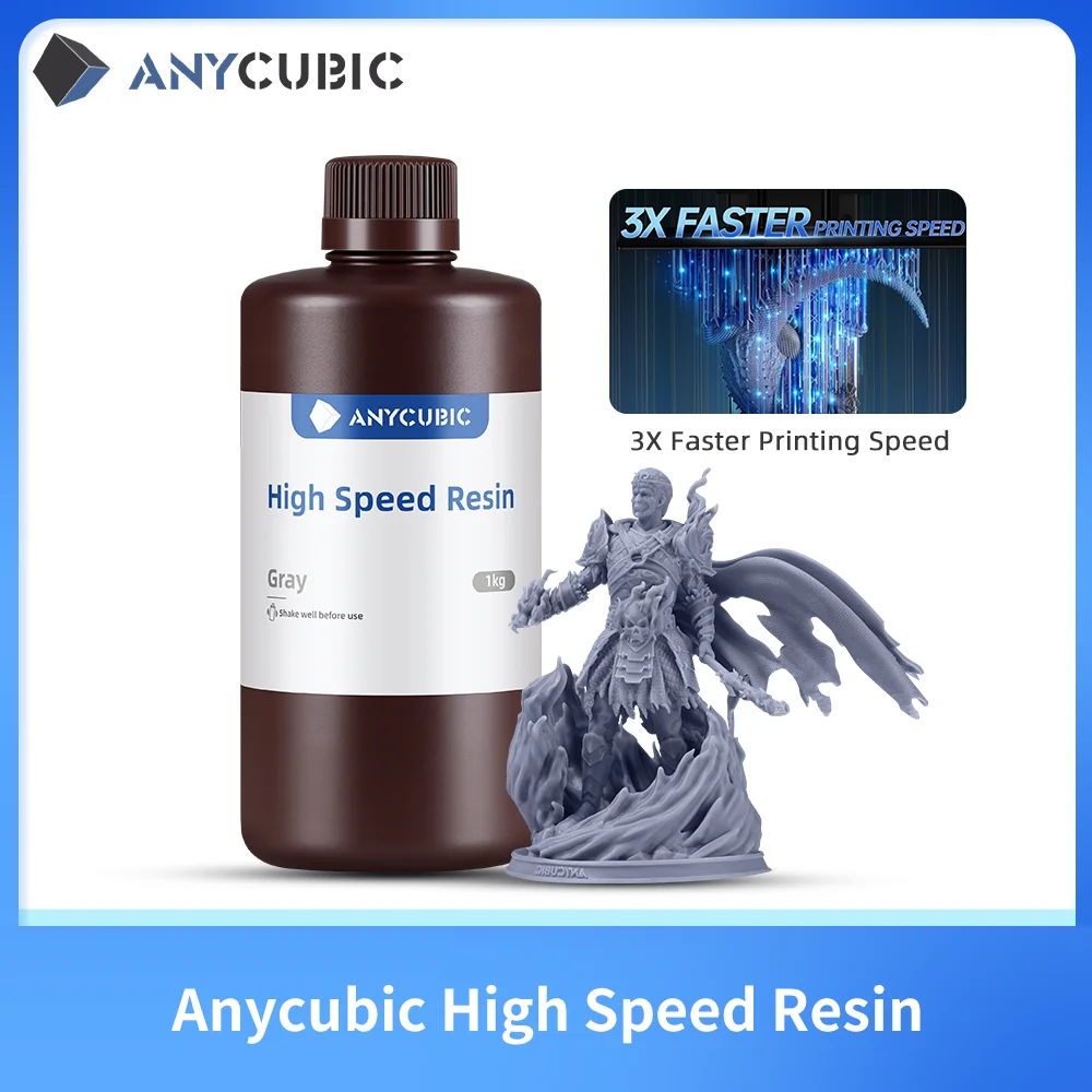 ANYCUBIC High Speed Resin For LCS SLA 3d Printer 3X Faster Printing 405nm Resin Speed Quick Curing  For Photon Mono M5S