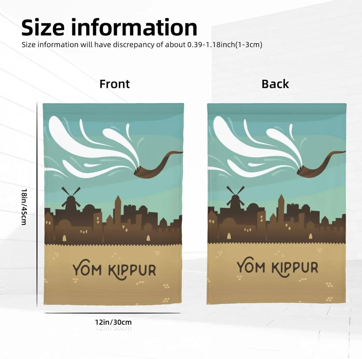 Yom Kippur Jewish Holiday Garden Flags 12 x 18 Inches Double-Sided Banner Yard Flag Without Flagpole for Room Festivals Even EEZ