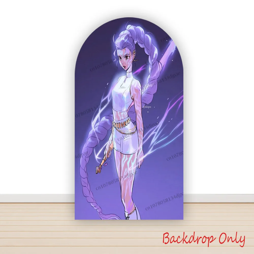 KPop Demon Hunters Background Arch Cover KPop Girl Birthday Party Backdrop Photography Decoration Demon Hunters Photo Studio