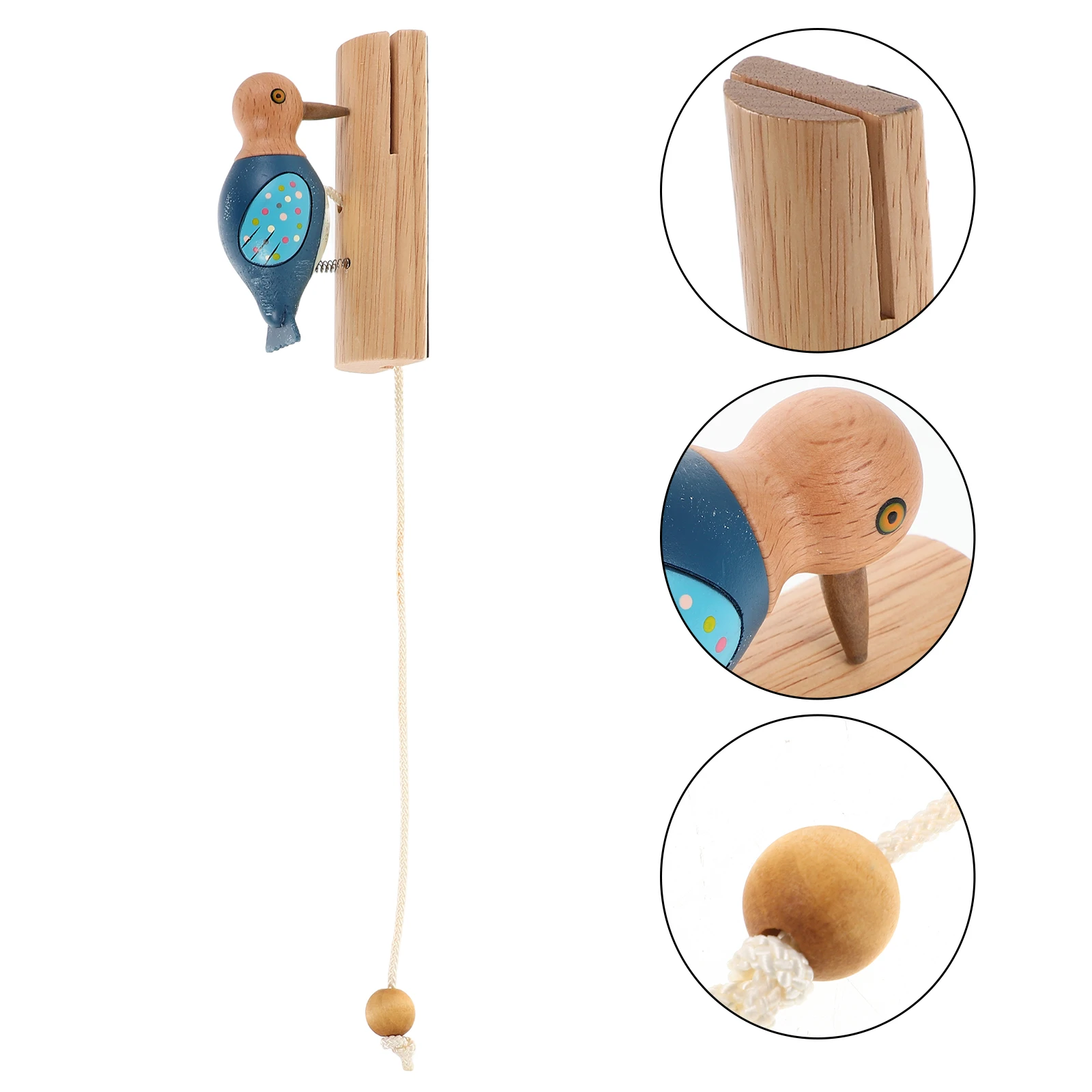 

Creative Woodpecker Doorbell Chime for Animal Hanging Knob Decorative Bells Hemp Rope Shopkeepers Bird