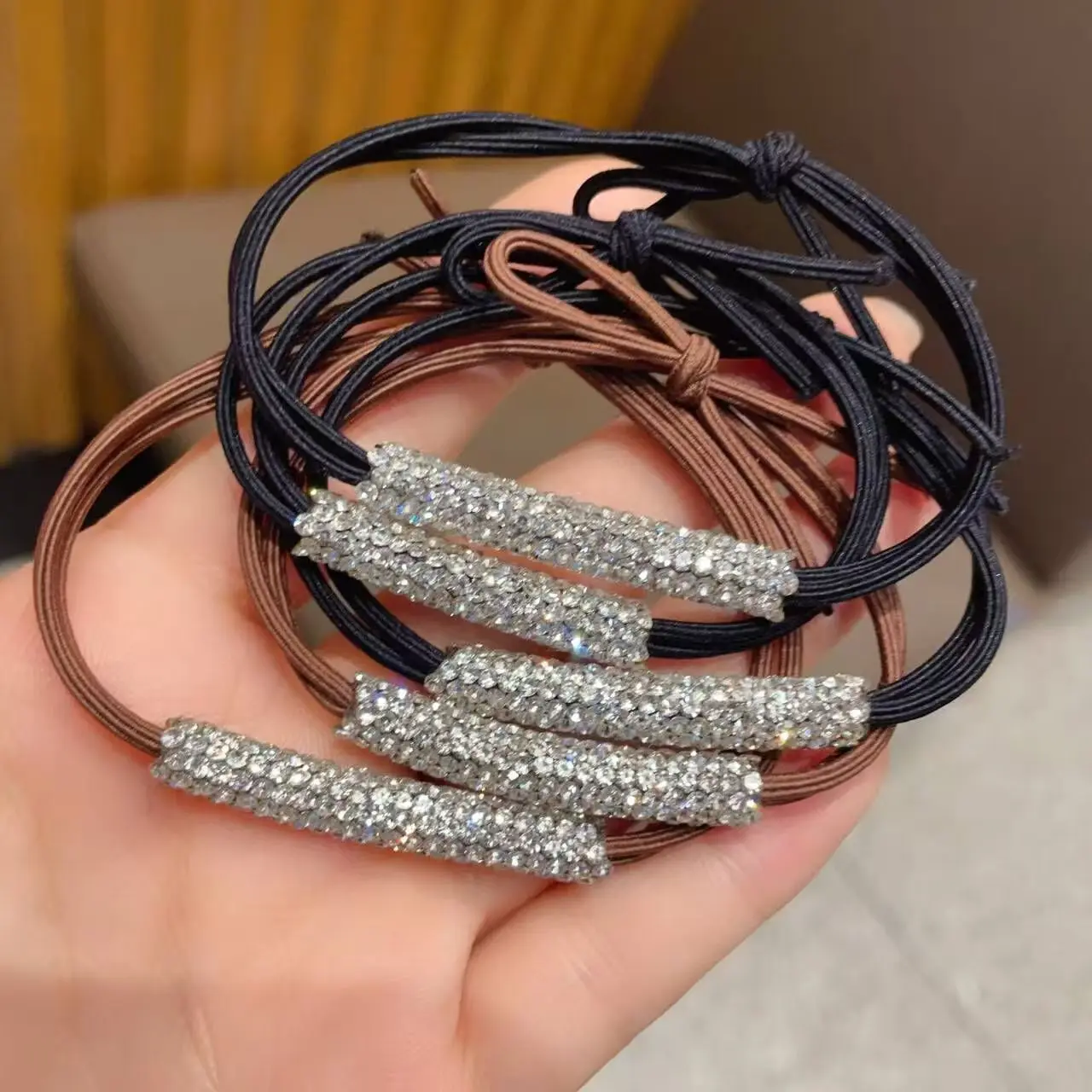 

Super Flashing Rhinestone Rubber Band Hair Rope For Women High Elastic Light Luxury Hair Rope Hair Accessories Fashion Headgear