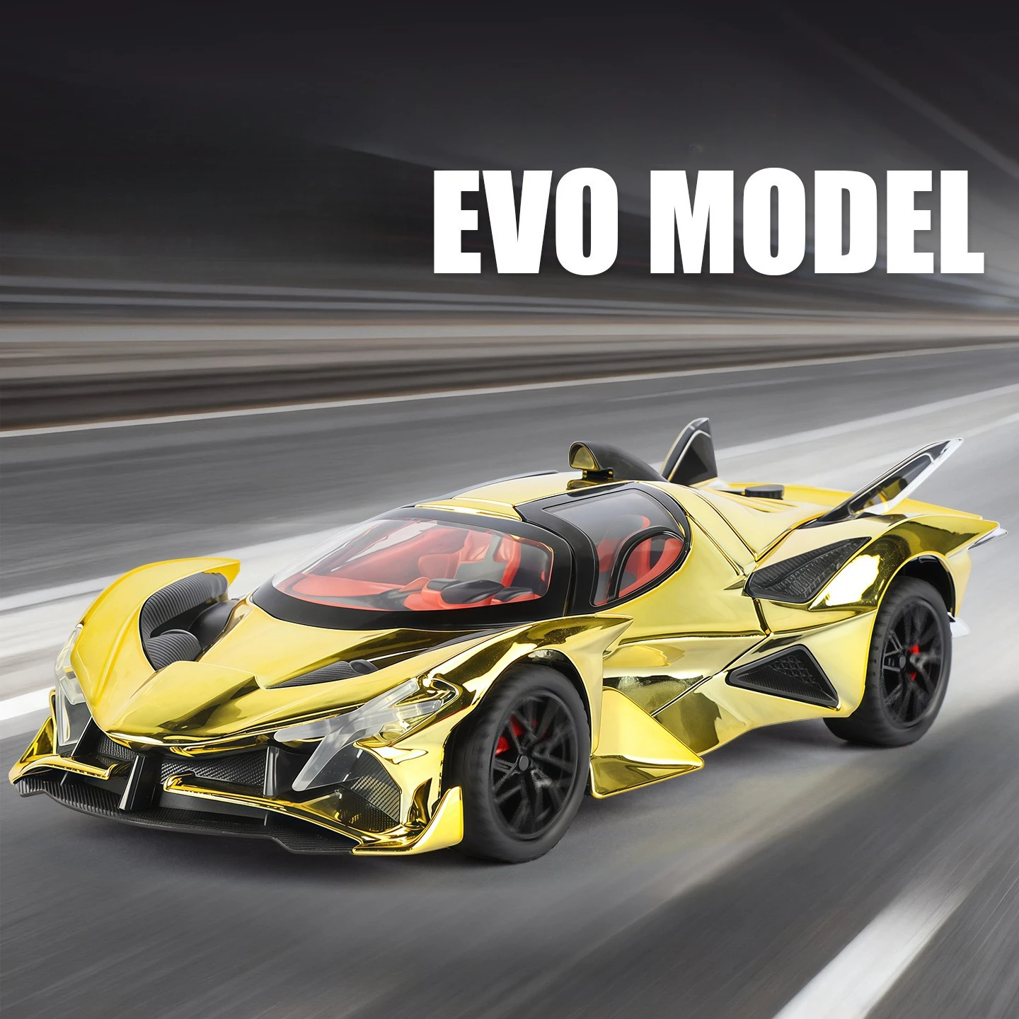 

1:24 EVO Electroplating Spray Edition Alloy Sports Car Model Ornament Toy Diecast Alloy Car Model Collectible