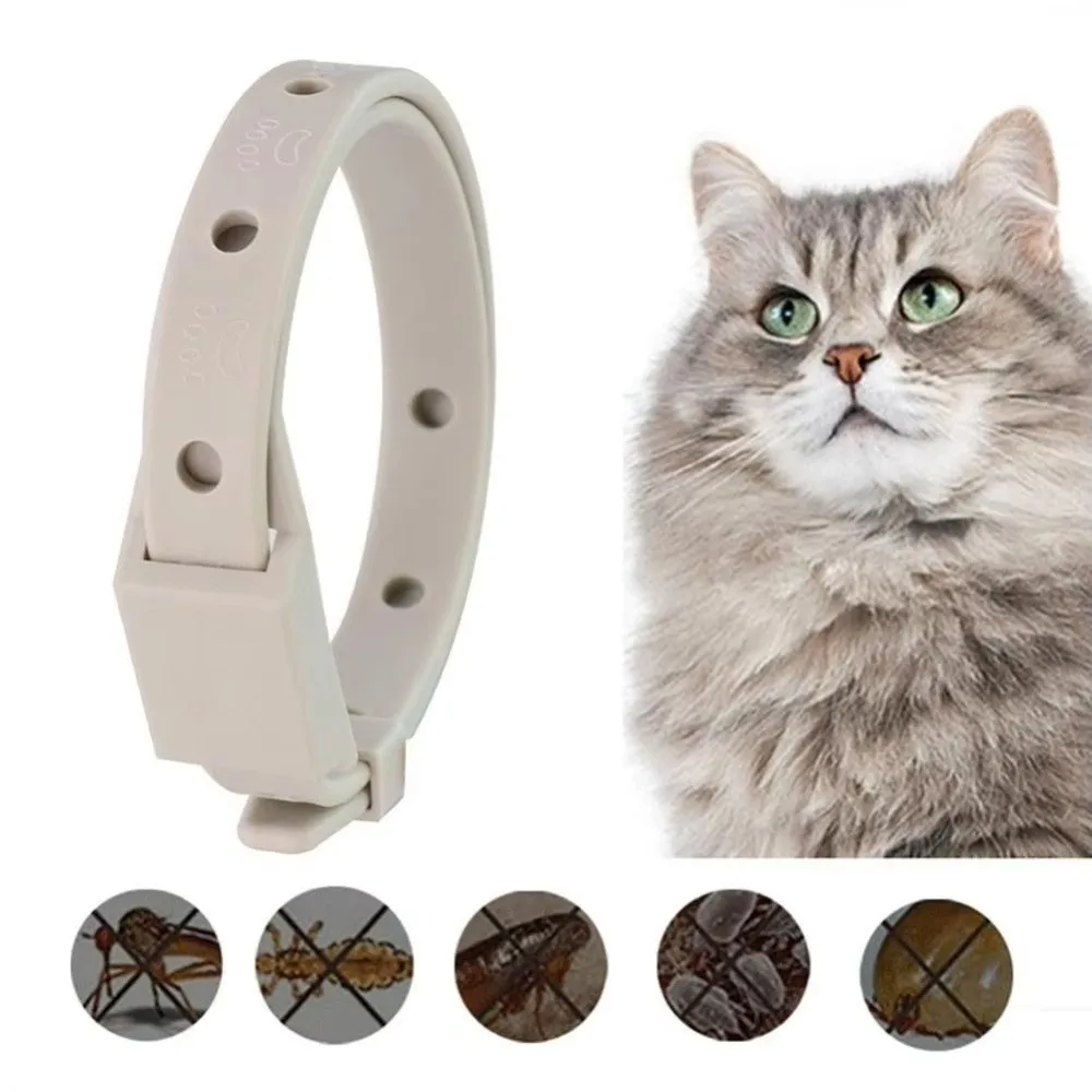 Adjustable Flea Tick Collar Safe Water-Resistant Pet Repellent Collar Non Toxic Anti Lice Collar
