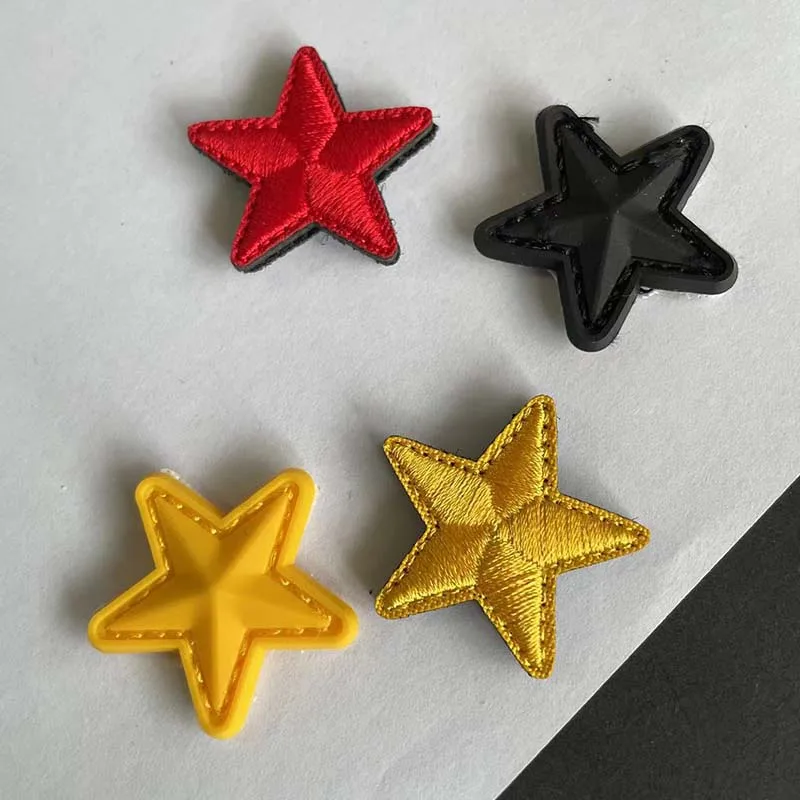 3*3CM/ PVC gomma piccola stella gancio Patch adesivi militari su zaino, stelle vestiti Applique ricamo gancio e toppa ad anello