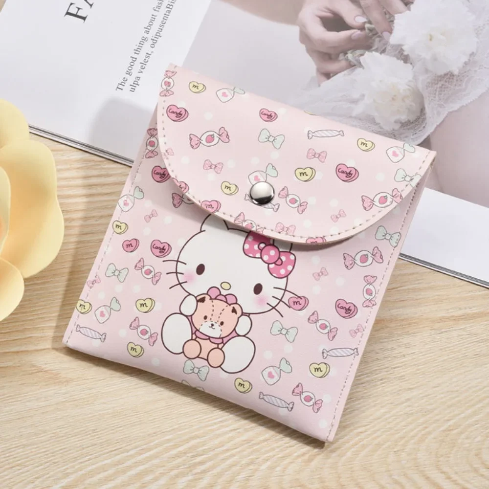 Serviette Hygiénique Portable Hello Kitty pour Fille, Périphérique de Dessin Animé, Accessoire Kawaii, Cadeau pour Étudiante