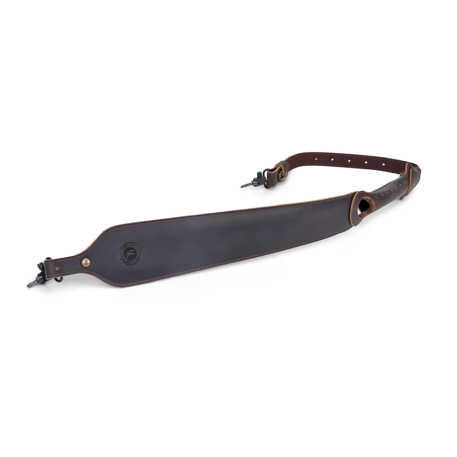 Tourbon Shooting Leather Rifle Shotguns Sling Non-Slip Gun Shoulder Strap W/ Swivels Finger Rest Length Adjustable 97cm Hunting