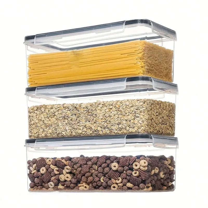 Food Storage Containers With Lids,Plastic Spaghetti Storage Box, PP Material  Kitchen Pantry Organization And Storage