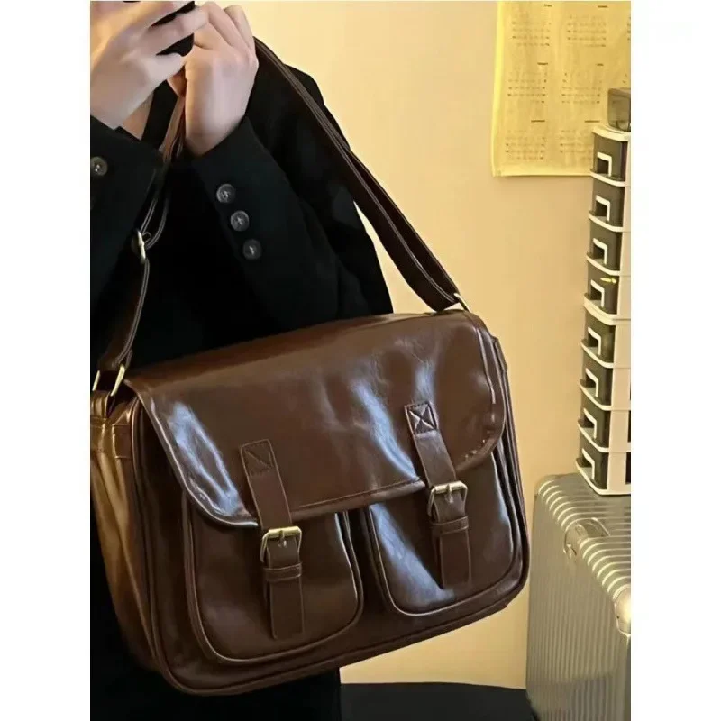 Fashion Women\'s Handbags Large Capacity Underarm Bag Fashion Pu Leather Female Y2k Shoulder Bags Collage Student Tote Purses