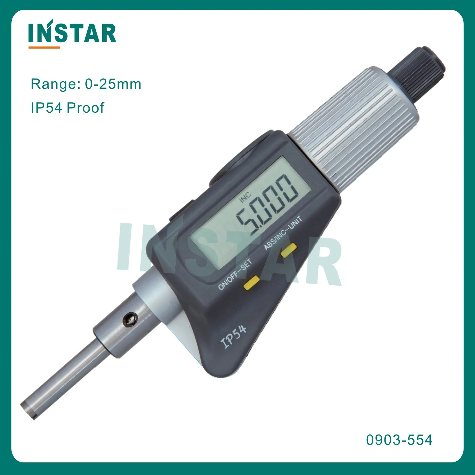 Digital Micrometer Heads 0-25mm x 0.001mm Flat End and Spherical End DIN863 IP54 Proof Industrial Quality