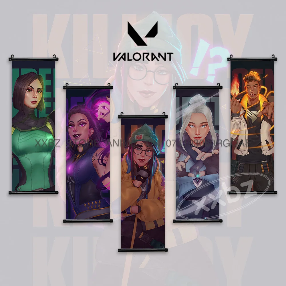 

VALORANT Scrolls Pictures FPS Riot Games Posters Jett Canvas Wall Art Killjoy Hanging Painting Sage Home Decor Character Posters