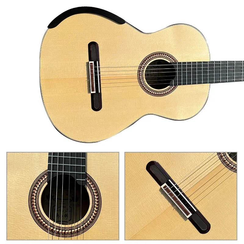 Yulong Guo Handmade Double Top Koa Body Concert Grade Classical Guitar Model Musical Instruments From Aiersi