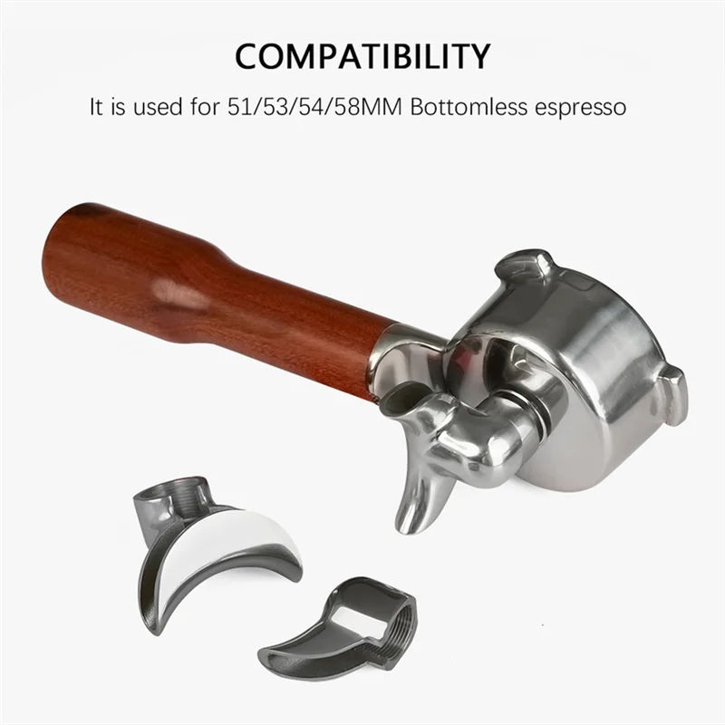 B97A-Replacement Double Open Portafilter Spout Standard For Espresso Machine 51/53/54/58 Mm Coffee Filter Nozzle