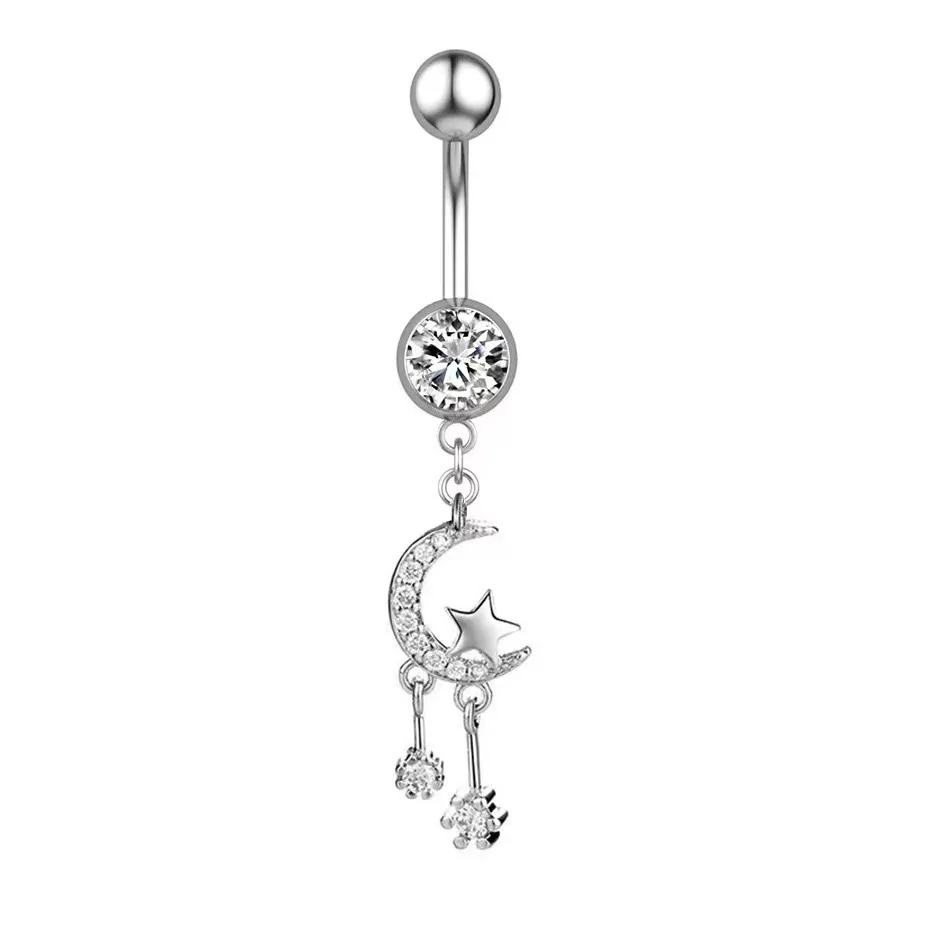 10pcs/lot Belly Button Rings Navel Jewelry  Zircon Belly Navel Ring Piercings seamoontattoosupply image 6