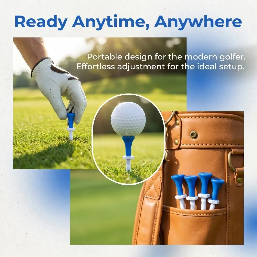 5pcs Plastic Material Golf Tees Holder Adjustable Design Reusable Golf Training Accessories Durable Practice Aid