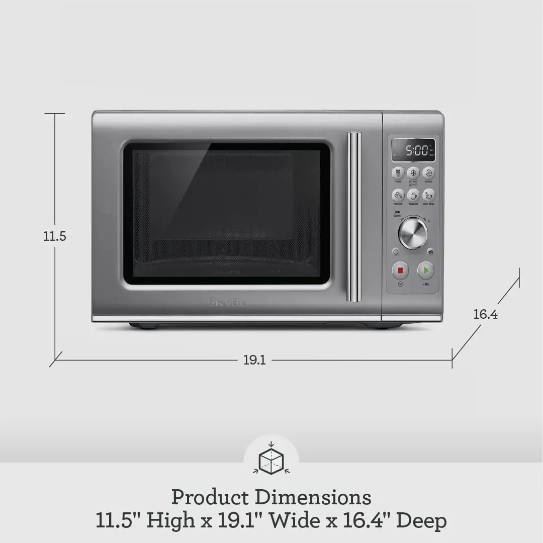 NEW Compact Wave Soft Close Microwave BMO650SIL, Silver