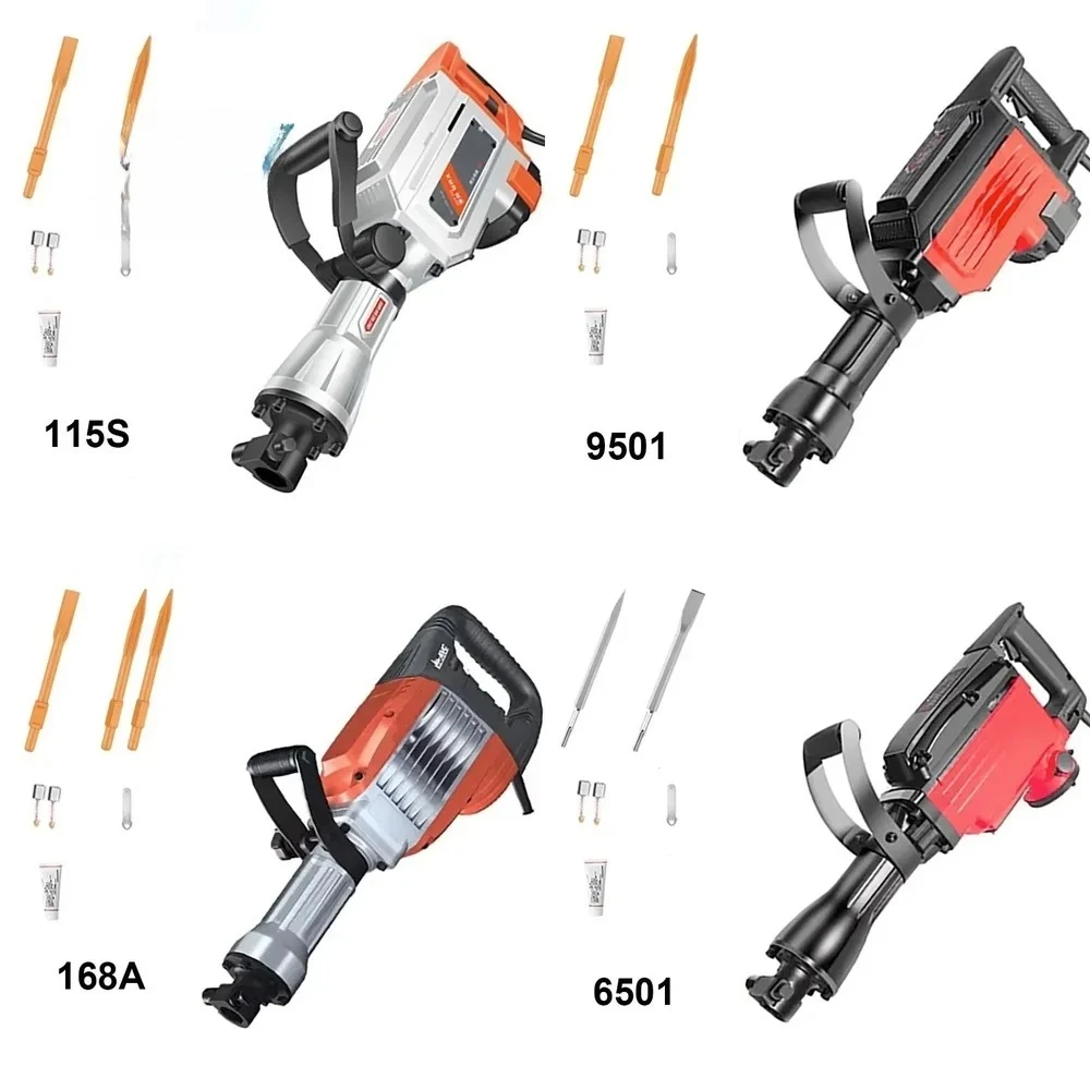 Heavy Duty Electric Jack Hammer for Concrete Breaker Demolition Tool Pick Drill Road Construction Renovation Work for
