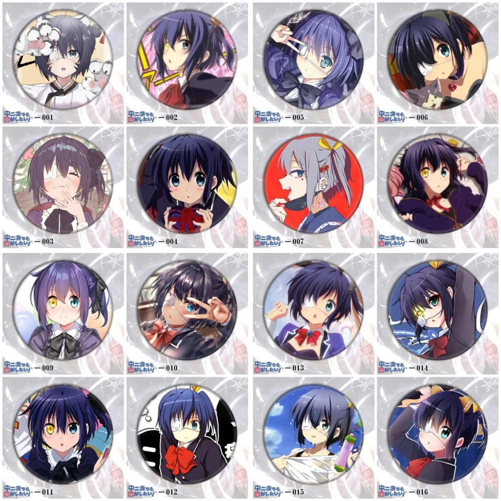 

58 мм аниме Love Chunibyo Other Delusions Takanashi Rikka Shichimiya Satone Chibi Косплей Костюм Значок Pin SPTE Брошь из жести ﻿