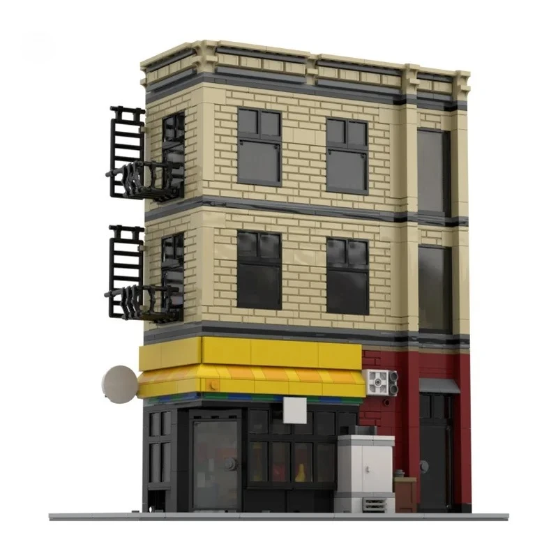 MOC Custom Modular Building Apt & Deli Street View Model Building Block Diy Creative Assembly Educational Bricks Kid Gift Toys