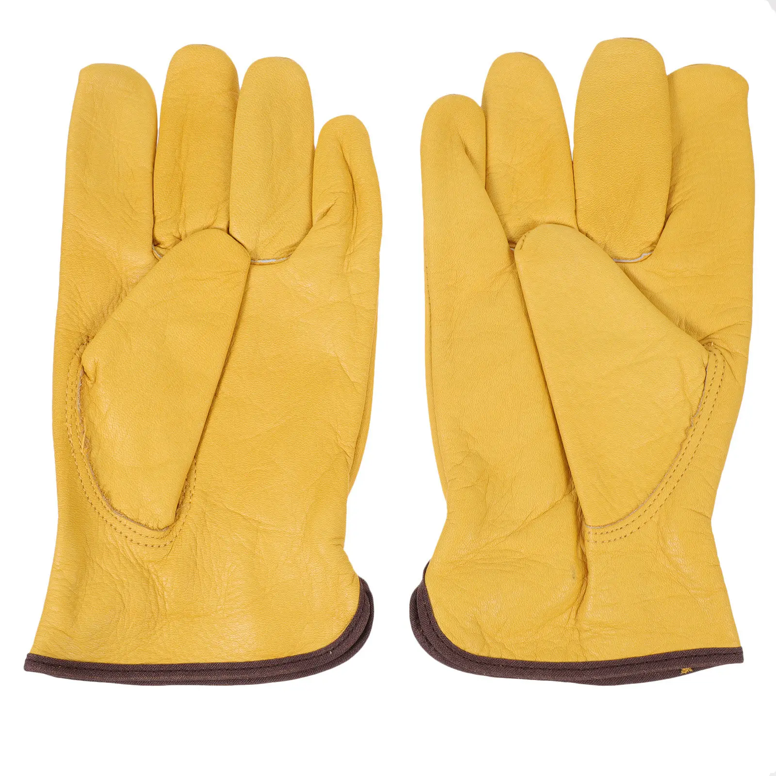 Cowhide Gardening Gloves Smooth Reusable Easy Clean Protective Work Gloves for Pruning Planting Farming
