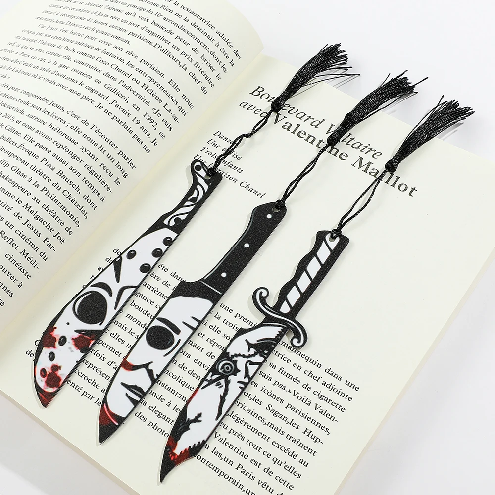 1pcs อะคริลิค Ghost บุ๊คมาร์คพู่สีดําสําหรับคนรักภาพยนตร์สยองขวัญอ่าน MARKER ของขวัญสําหรับคนรักหนังสือสํานักงานเครื่องเขียน