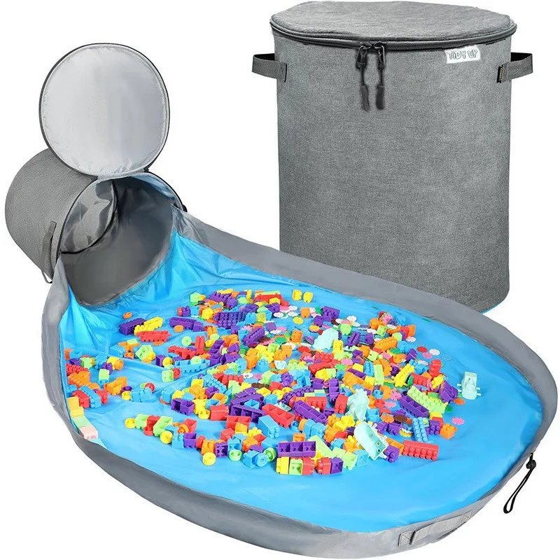 

1 шт. складная корзина для быстрого хранения 2 в 1, большое ведро Lego Block, сумка-органайзер для игрушек, кукол для детской игровой комнаты